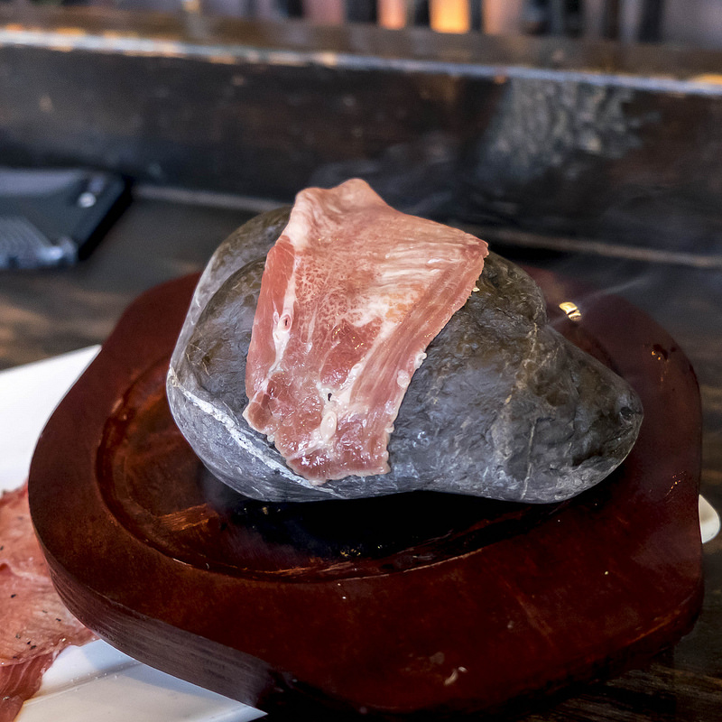Beef Tongue Cooked on Rock