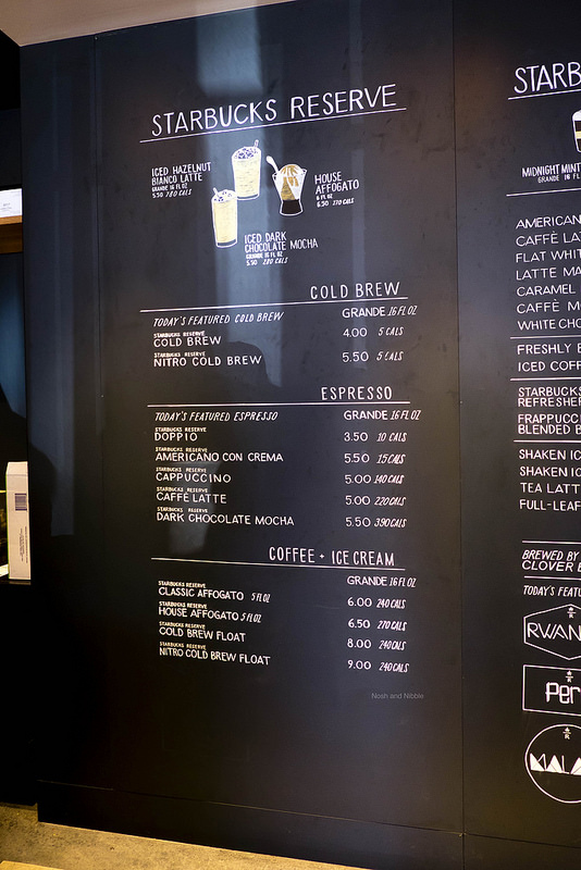 Starbucks store canada menu