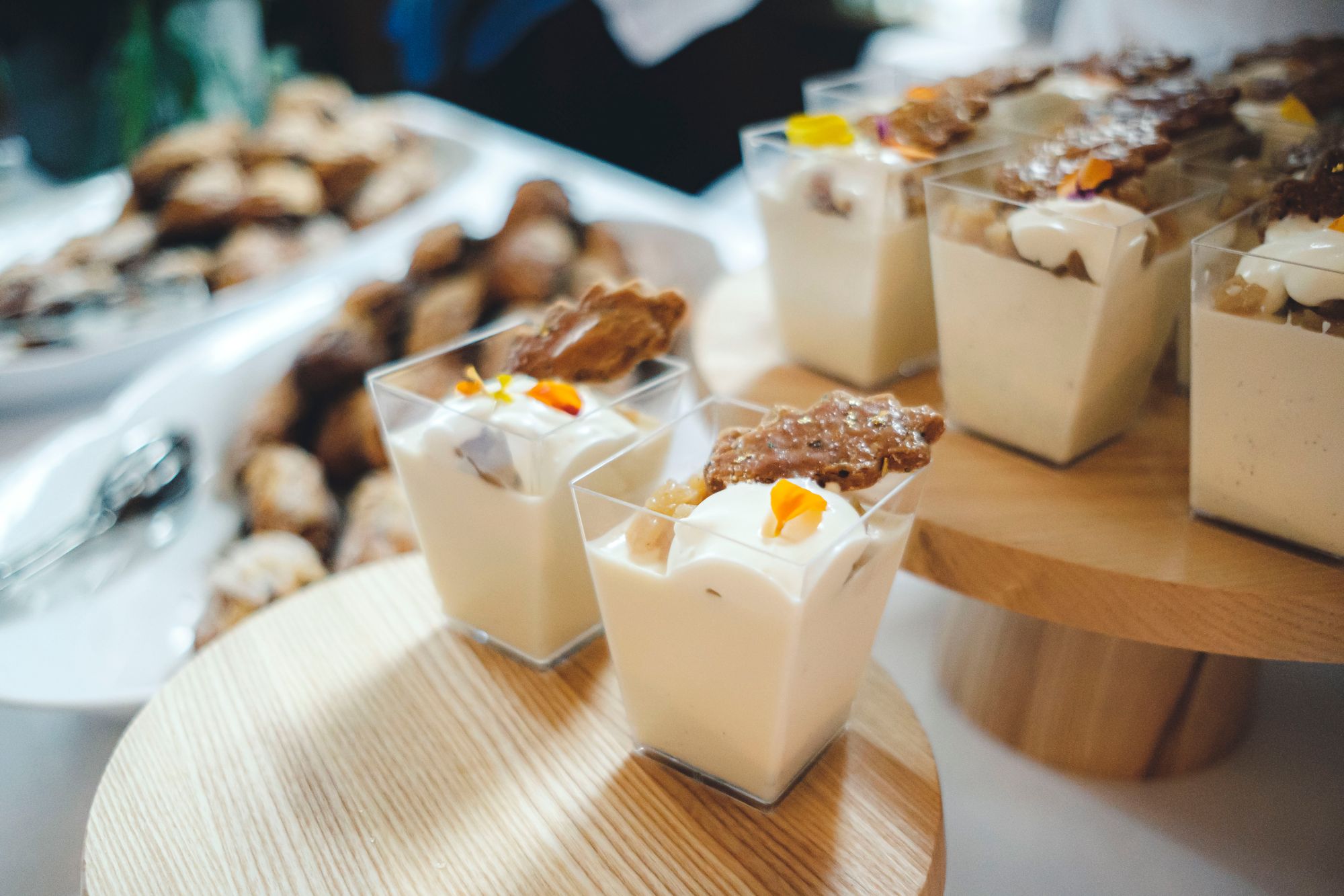 Beaucoup Bakery Sake Panna Cotta with Honey-Spiced Pears