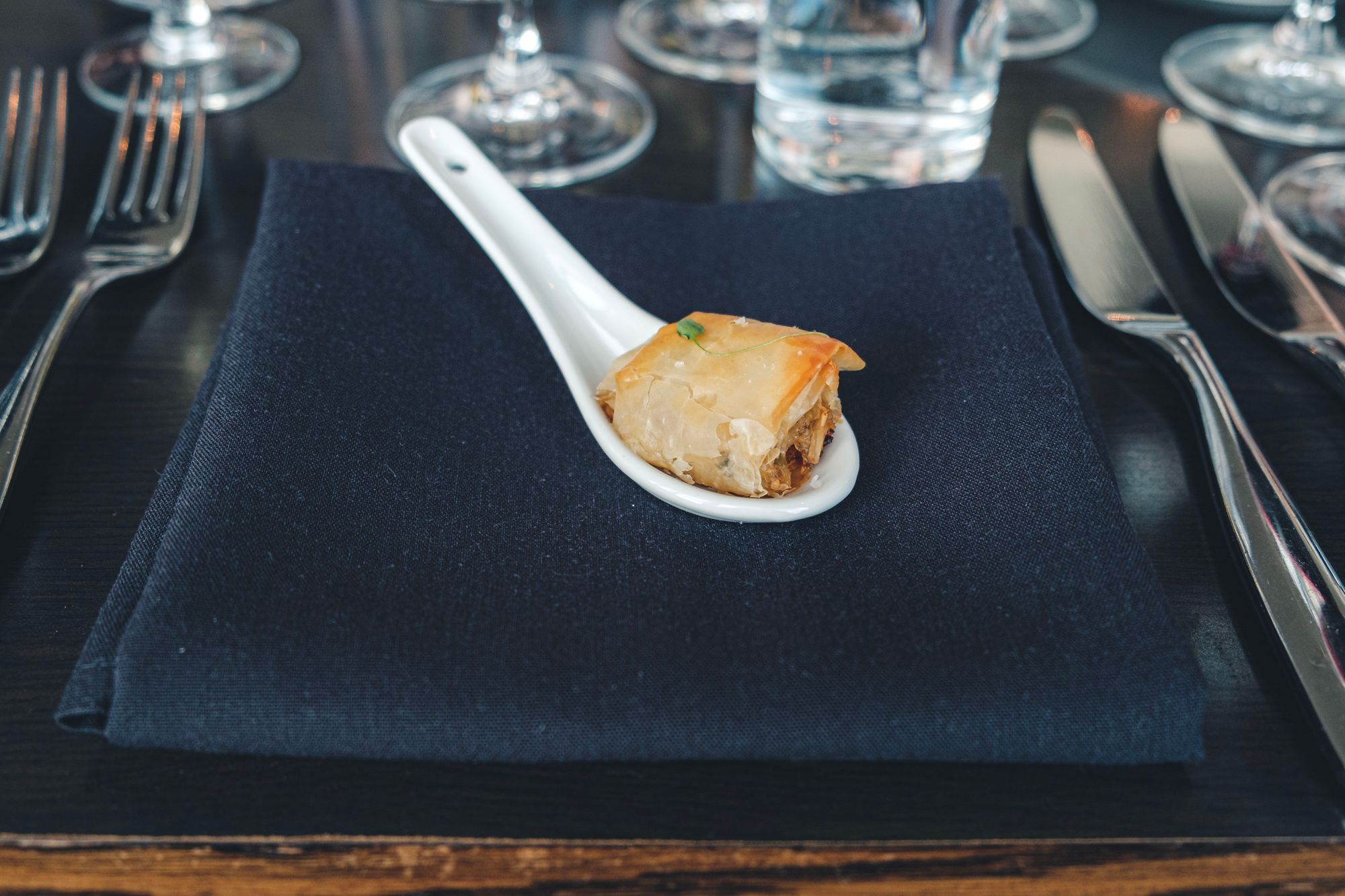 Amuse Bouche – Smoked Provolone Phyllo