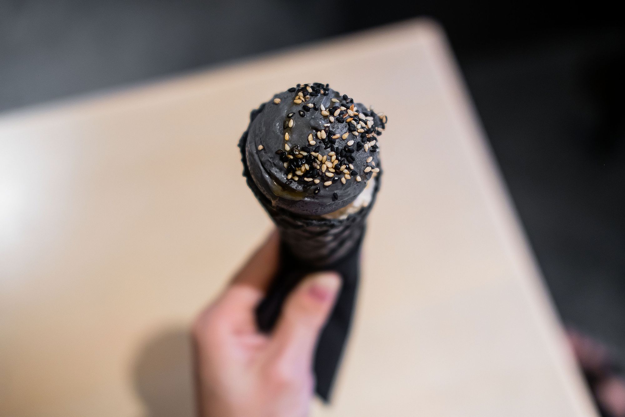 Black and White Sesame Ice Cream from Gomaya Kuki