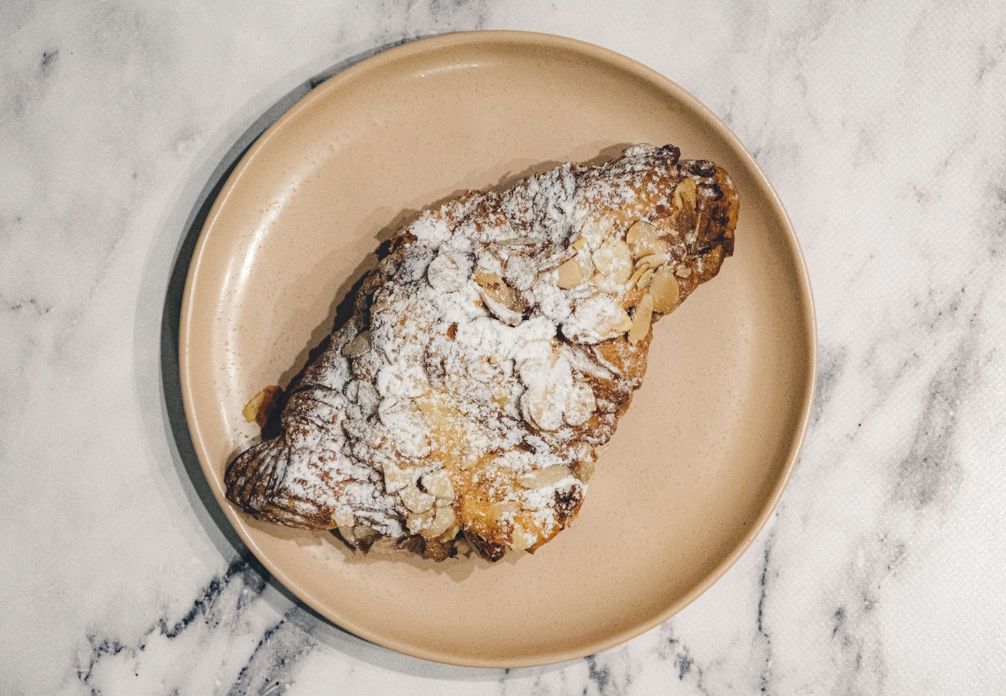 La Forêt Almond Croissant ($4.75) - Overhead