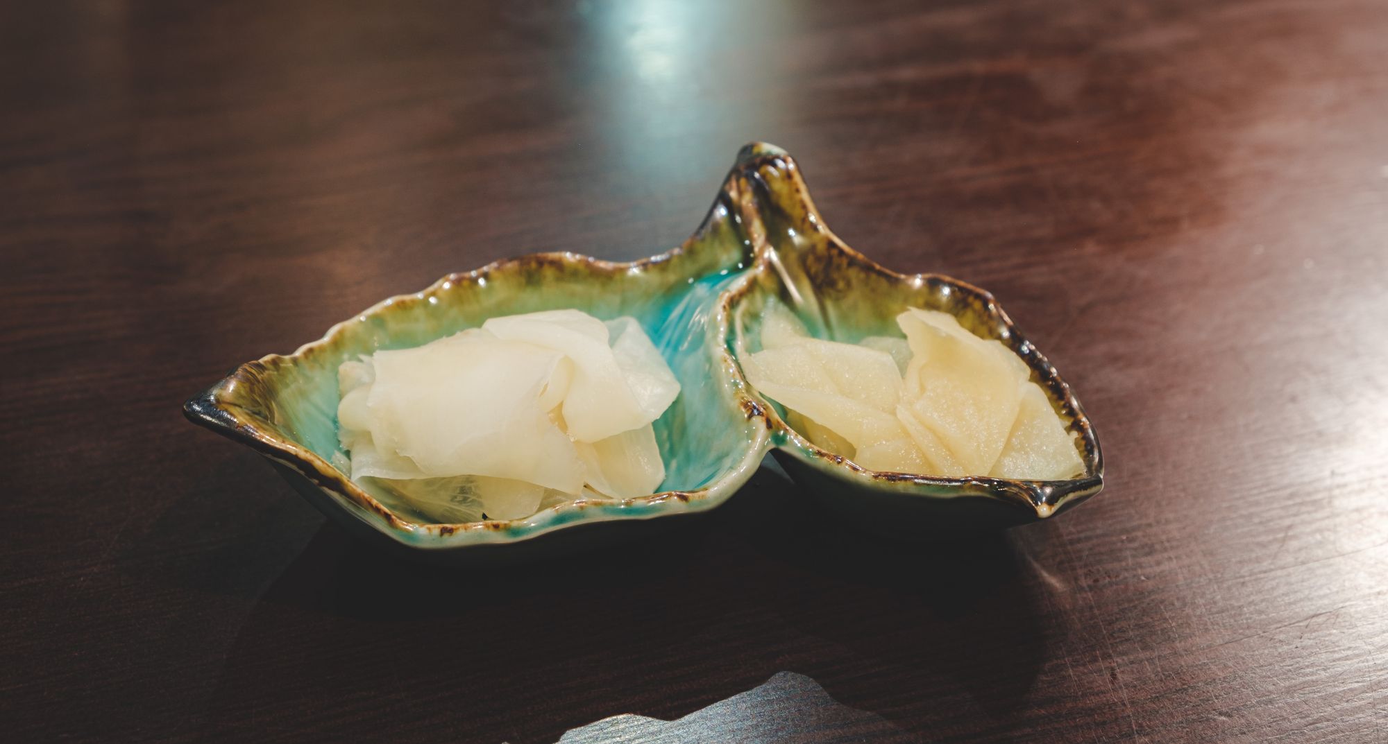 Pickled Ginger (left) and House-made Ginger (right)