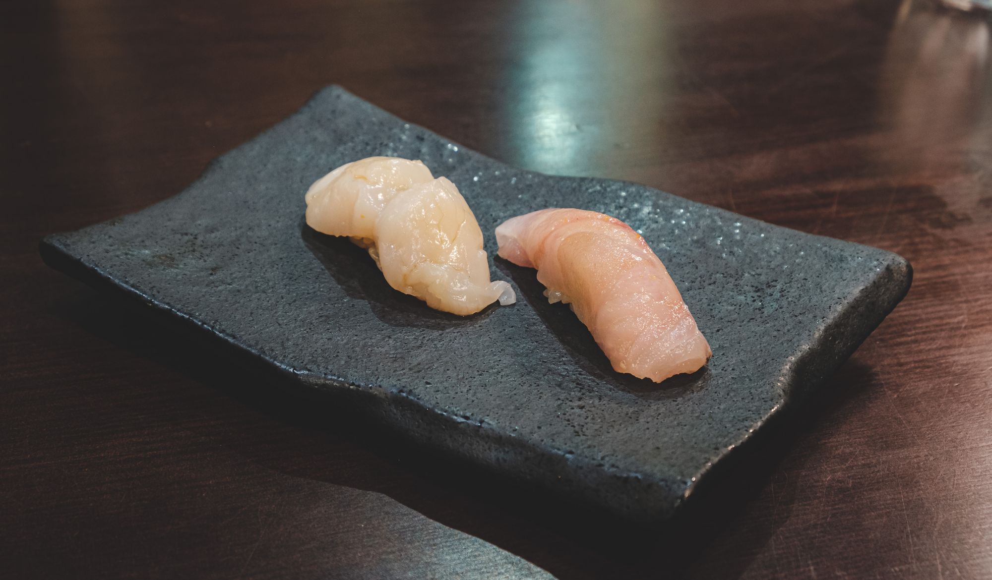 Hotate (left) and Hobou (right) Nigiri