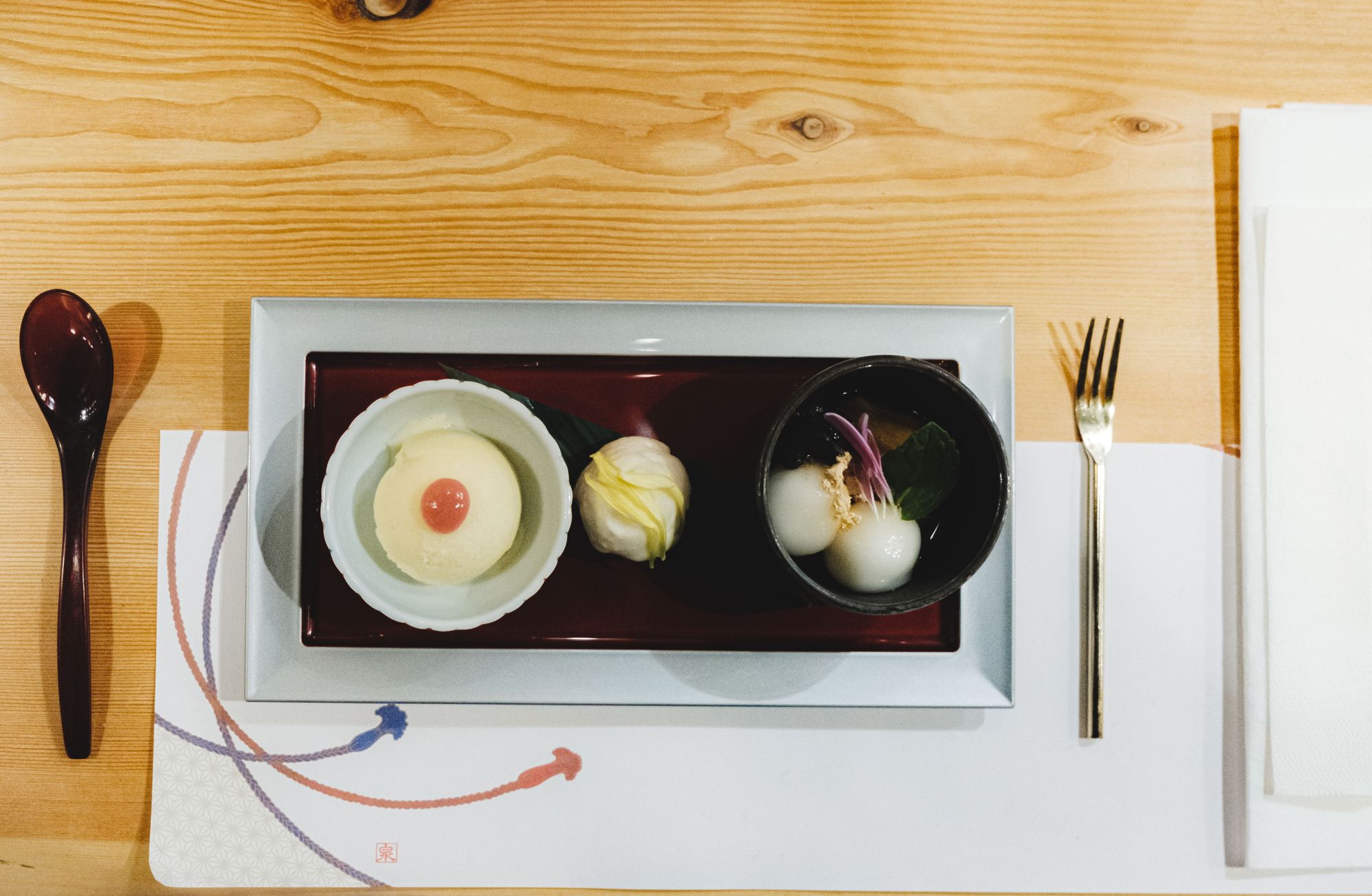 Stem Japanese Eatery – Dessert - Yakiimo Ice Cream, Espuma Cheesecake, and Shiratama