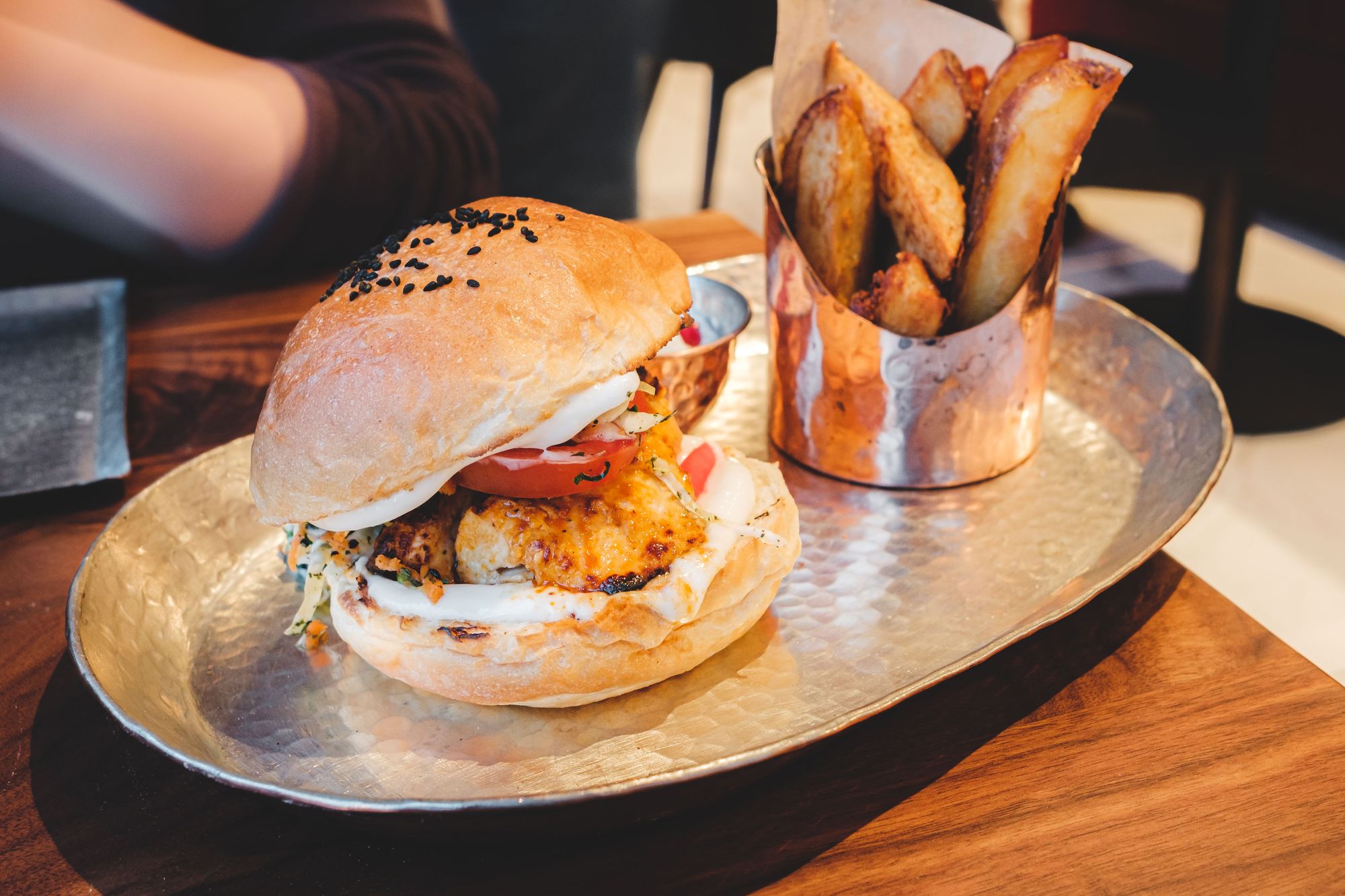 Tawouk Burger and Fries