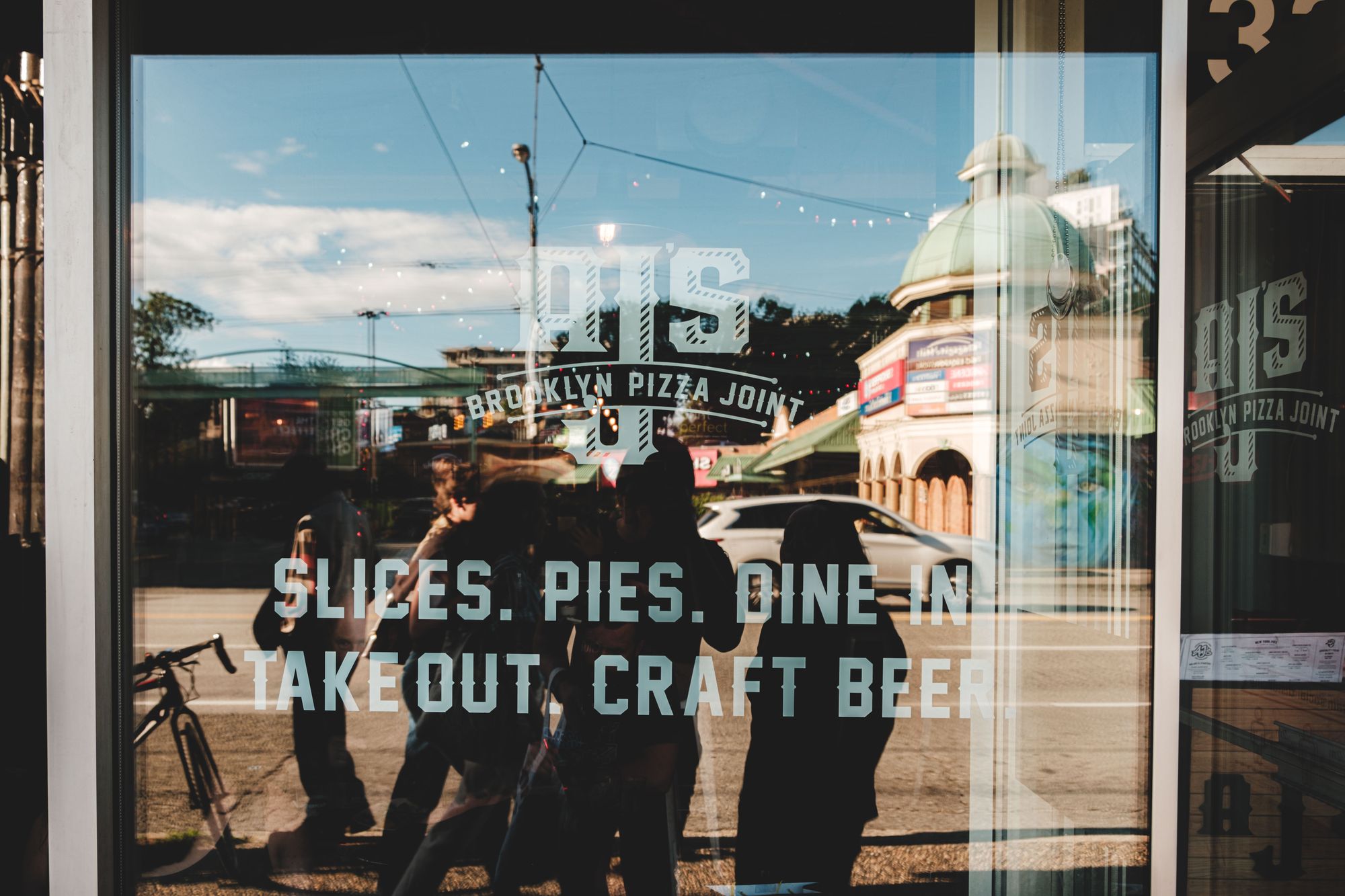 Outside AJ's Brooklyn Pizza Joint in Vancouver